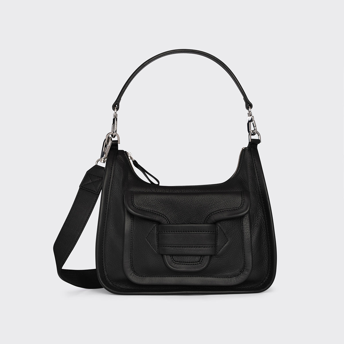 ALPHA DAY MISS bag for women in black grained leather ALPHA DAY MISS bag for women in black grained leather