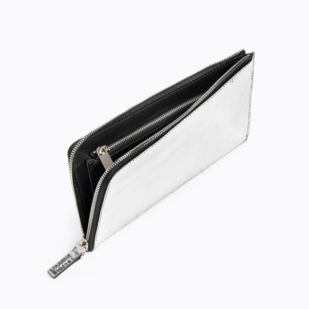MAXI PERSPECTIVE CUBE wallet in silver leather — PIERRE HARDY